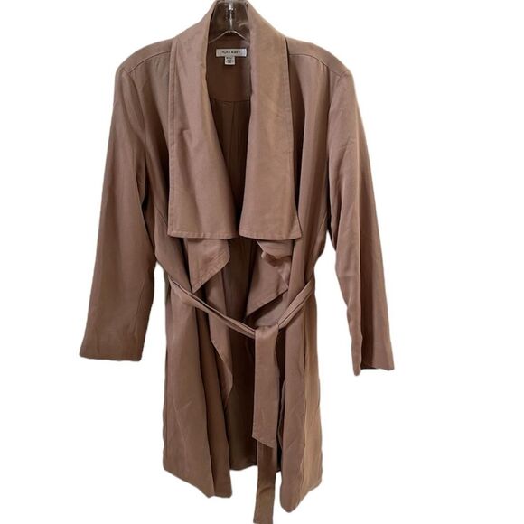 Pure Navy Waterfall Open Front Belted Trench Coat in Portobello Tan M NWOT - Picture 2 of 14